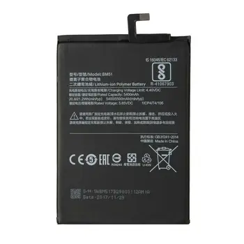 Original BM51 Mobilnega Telefona Baterije Za Xiaomi Mi Max 3 Realne Zmogljivosti 5500mAh Zamenjava Li-ionska Baterija z orodji, ki so nalepke
