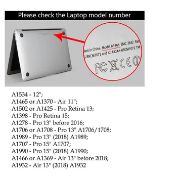 Marmor Primeru za Macbook Air 13-palčni A1932 2018 Trdo Lupino Jasno, Pregledno Mat Bleščice Kritje za Mac book Air 13 A2179 2020
