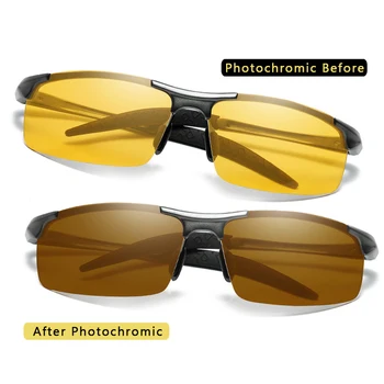 Benci Aluminija, Magnezija Photochromic Polarizirana sončna Očala Nočno Vizijo Očala Moških Oculos Voznika Rumena Vožnje Očala gafas