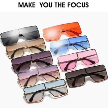 DENISA Luksuzne blagovne Znamke Kvadratnih sončna Očala Ženske 2020 Trendy Gradient Objektiv Prevelik sončna Očala Veliko Odtenkov Kovinski Okvir Gafas G16081
