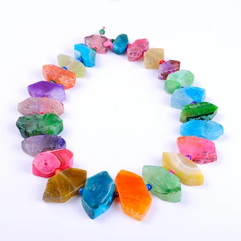 Vrhunska poldragi multicolor dveh straneh opozoril Naravnega kamna agata kroglice DIY nakit kar za ogrlico