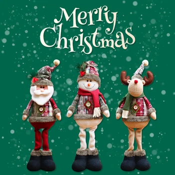 Novo Leto 2021 Snežaka Elk Santa Claus Stoji Lutka Božič Igrače Stranka Doma Dekor Božič Božič Okraski Za Dom
