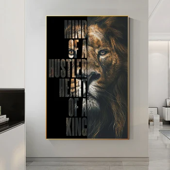 Divji Lev Motivacijsko Pismo Ponudbo Umetnosti Plakatov in Fotografij Lions Platno Slikarstvo Sodobnih Stenskih slikah Za Office Home Dekor