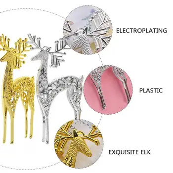 1 Set 6 Kosov Božič Electroplate Elk Obeski Lepe Decors (Zlati Srebrni)