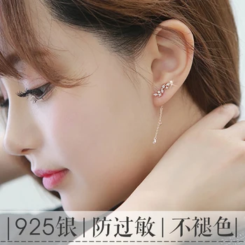 Nov Vroč Modni 925 Sterling Srebro listi Uhani za Ženske, Dekleta Darilo Modni Izjavo Nakit uhani korejski