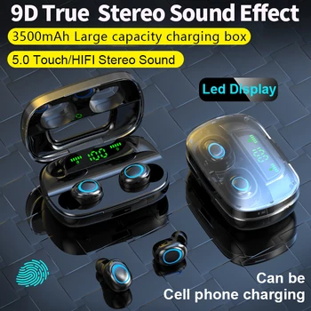 S11 TWS Bluetooth 5.0 Slušalke 3500mAh Polnjenje Polje LED Zaslon za Šport Nepremočljiva Čepkov Dotik Zmanjševanje Hrupa Z Mikrofonom