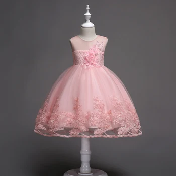 2020 Nova Dekleta Biseri Rojstni dan, Poročno zabavo Princesa Obleke brez Rokavov Otroci Družico Elegantno Obleko za Dekle