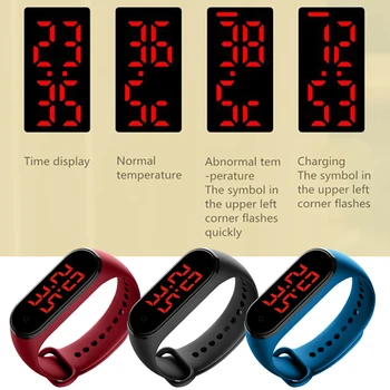 Pametna Zapestnica Temperatura Tracker Manšeta Termometer Smart Manšeta Alarm Monitor Smartbracelet Osebna Zdravje Nega