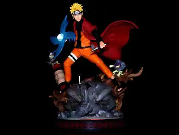 29 cm Naruto Shippuden Anime Slika Boj proti Požaru Veter Naruto Uzumaki Slika Dvojno Orožje GK Kip Akcijska Figura, S Svetlobo
