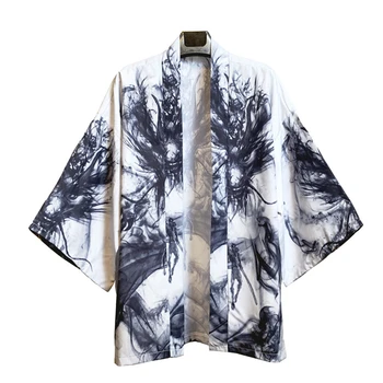 Plus Velikost Poletje Stilsko Japonski Pet Točke Kimono Rokavi Moški In Ženska, Plašč, Jacke Vrh Bluzo Svoboden priložnostne moda robe