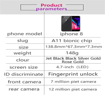 Apple iPhone 8 Uporablja Original Odklenjena Hexa-core Mobilni telefon 12MP kamera Zadaj za 4,7 palčni Pametni 64 G/256GRom 4G LTE mobilnih Telefonov