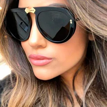 Ženske Črna Jasno Retro Pilotni sončna Očala 2019 Novo Italija Oblikovalec blagovne Znamke sončna Očala Ženske Modna sončna Očala Goggle Odtenki UV400