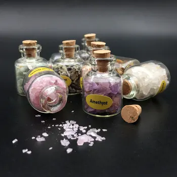 Mini Gemstone Steklenice Čip Kristal Zdravljenja Padle Gem Naravnih Poldragi Gem Kamni Želijo Steklenico Wicca Kamni Set