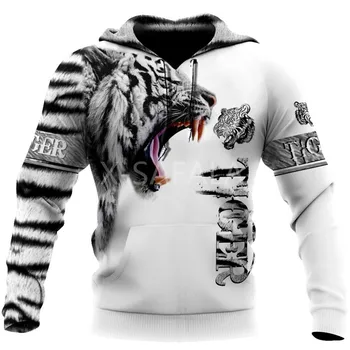 Beli Tiger Kože 3D All Print Plus Hoodie Moški Ženske Harajuku Outwear Zadrgo Puloverju Majica Priložnostne Spolne Jakna