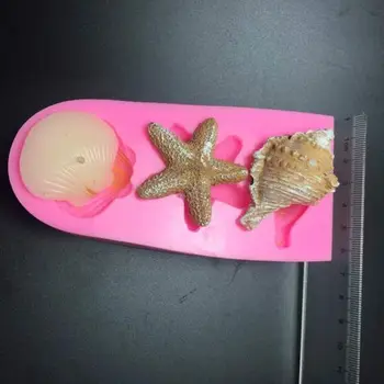 Silikonski čokoladno milo 3D zvezda conch plaži lupini torto dekoracijo plesni