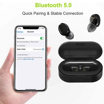 EWA T300 Bauhaus StyleTWS Slušalka Bluetooth 5.0 V Uho HD Brezžične Stereo Slušalke z Mikrofonom nepremočljiva čepkov brezplačna dostava
