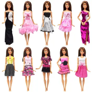 10 Kos Lutka Moda Princesa Obleko Ročno Dnevno T-majica, kratke Hlače, Oblačila za Barbie Lutka Plemenito Večerjo Stranka Obleko Pribor