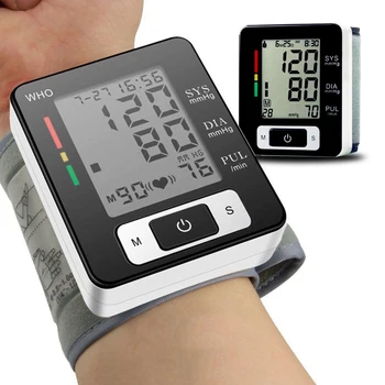 LCD Samodejni Digitalni Zapestje Hlačnice Krvni Tlak Spremlja Srčni Utrip Stopnja Pulz Meter Tonometer Sfigmomanometri