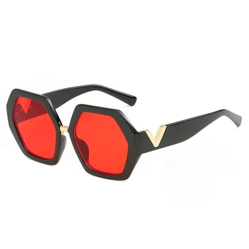 Moda letnik heksagonalna retro sončna očala gradient geometrijske plastični okvir V pismu noge sončna očala moški ženska očala oculos