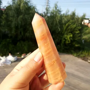 70-80 mm Oranžna Svinjina Kamen Točke Zdravljenja Kristalno Kamniti Obelisk, Za Dekoracijo Doma