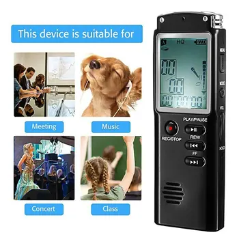 Prenosni Digitalni Snemalnik Glasu Vključi Digitalni Zvok Audio Snemalnik, Snemanje Dictaphone MP3 Predvajalnik