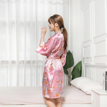 Japonski Tradicionalni Modni Pižamo Ženske Svoboden Udobno Sakura Tiskanje Vrh Hlače Yukata Sleepwear Dekle Prosti Čas Kopalni Plašč