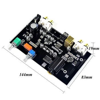 PCM5100 MS8416 Optična USB vhod NE5532 OP, DC 12V 24-bitno 192K Z Avdio Nadzor Glasnosti DAC Odbor B9-007
