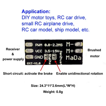 5pcs Dual-Način DC Krtačo ESC Pogon Modul PCB Vezje Motor Elektronski Krmilnik 1S-3S PPM Nadzor za RC Čoln/Avto