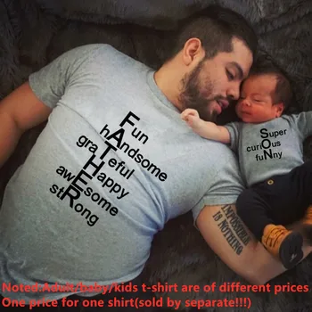 Oče in Sin Družine Ujemanje Tshirts Oče in Sin Baby Fantje, Otroci Vrhovi T-shirt Oče in Me Otroci Kratek Rokav Vrhovi Tees