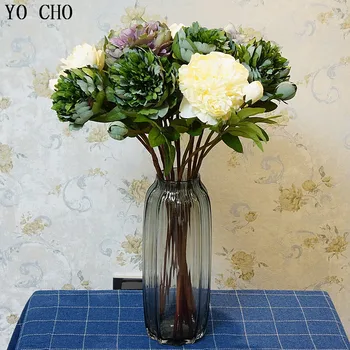 2 Glav Peony Umetno Cvetje Svile Lažne Palače Peony Bud Poroko flores Specializiranimi za Umetno Cvetje za Poroko Doma Hotel Dekor