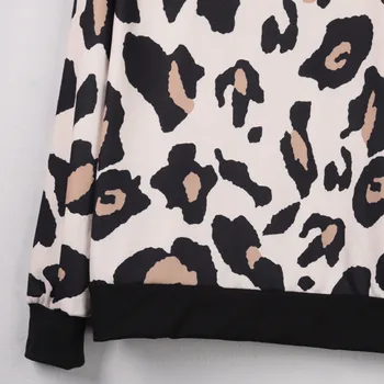 Chamsgend Leopard Print Majica Ženske 2019 Nove Jesensko Zimske Toplo Hoody Ženske Dolg Rokav O-vratu Slim Vrhovi Ženski Pulover #