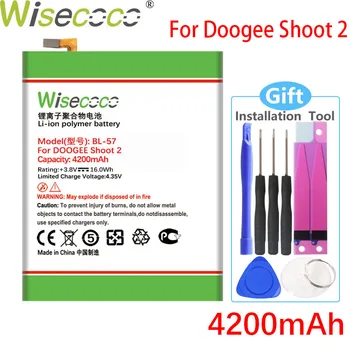 WISECOCO 4200mAh BL-57 Baterija Za Doogee Ustrelil 2 Pametni Telefon Visoke Kakovosti, ki je Na Zalogi, Baterija+Številko za Sledenje