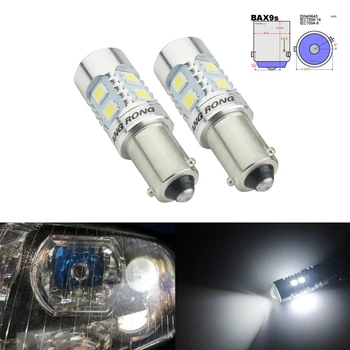 ANGRONG 2x Napak H6W BAX9s LED Žarnice LED Avto Luči 10W Sidelight Parkiranje Dnevnih Svetlobe Bela 12V