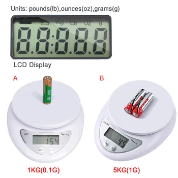 Anpro Prenosni 5 kg Digitalne Lestvice LCD Elektronsko Tehtnico Steelyard Kuhinjske Tehtnice Poštnih Hrane Beline Merjenje Teže Tehtnica