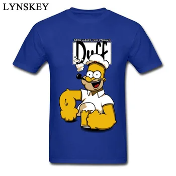 Strip Homer Duff Men je Smešno, Tee Majica iz Risank Anime Tiskanja Darilo T-shirt Kratek Rokav Skupine po Meri