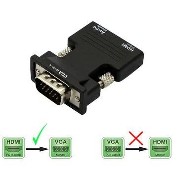 1080P HDMI Ženski VGA Moški z Avdio Aux Vtičnica za Adapter, Kabel za HD Video Pretvornik HDMI2VGA za HDCP PS4 TV Monitor Xbox