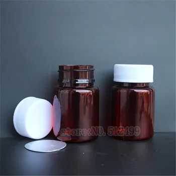 Brezplačna dostava 30ml PET plastike rjave steklenice, bela pokrov prah trdni steklenico kapsula tablet subpackage steklenico debelo