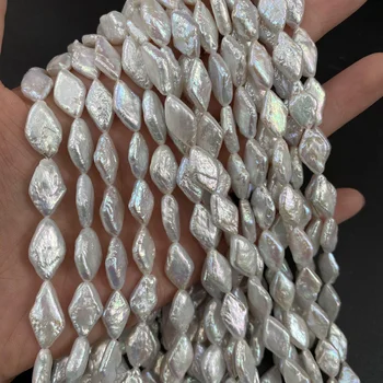 Naravni Sladkovodni Biseri Biseri Rhombus Obliko Udarec Svoboden Kroglice Za nakit, izdelava DIY ogrlica, zapestnica dodatki