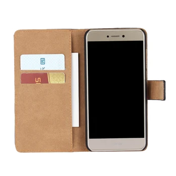 Premium Usnja Flip Cover Luksuzni Denarnice primeru Za Huawei P8 Lite / P8 Lite 2017 za kartico sim tulec, telefon lupini GG