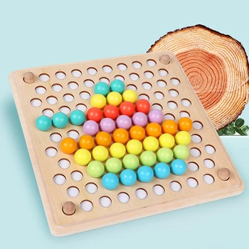 Lesene Kroglice Igre Montessori Izobraževalne Zgodnje Učenje Otrok Posnetek Ball Puzzle Predšolskih Malčka Otroci Igrače Za Otroke Darila