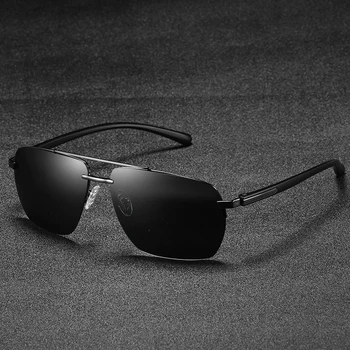 Vintage sončna Očala Moških Polarizirana Premaz Ogledalo Kvadratnih sončna očala luksuzni pol rimless vožnje očala odtenki polarizirana UV400