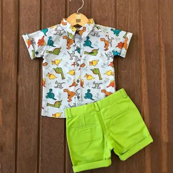 Otroci Oblačila, ki Baby Boy Kratek Rokav T-shirt Sopihanje 2pcs Priložnostne Obleko Poletje