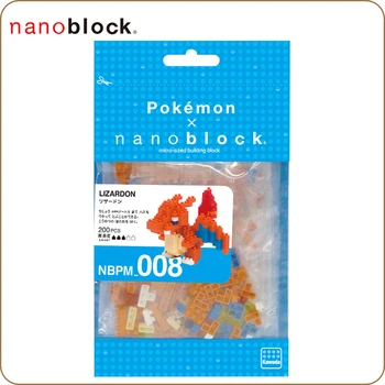 Nanoblock Pokemon Pikachu NBPM_008 Lizardon 200pcs Anime Risanke Diamond mini micro Blok Stavbe, Bloki, Opeke Igrače Igre