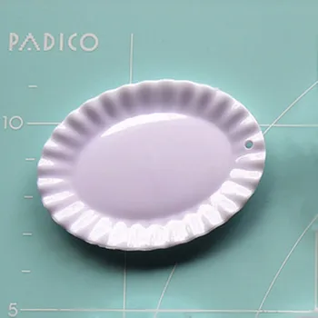Tanduzi 20pcs Kawaii Plastičnih Simulacije Mini Ovalne Oblike Belo Ploščo DIY Lutke Miniaturni Deco Deli, Pribor PVC Obrti