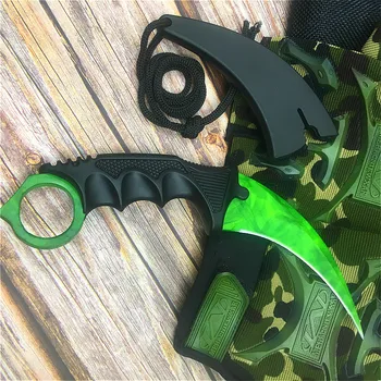 CS POJDI Smaragdno zelena design elegantna nevihte nož 9.8-palčni metulj usposabljanje nož z scabbard in vratu vrv taktike nevihte nož