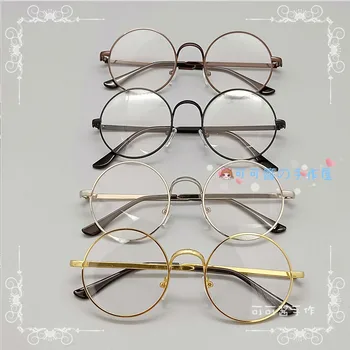 Obnovite starodavne načine okrogle kovinske škatle, ravno očala cos ki lolita mehko sestra harajuku Japonski dekle dekorativni očala človek