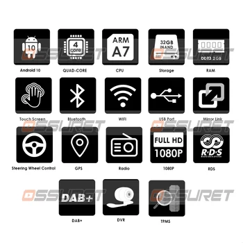 4Core 2G+32 G 2din Android 10 avtoradie GPS Multimedia Player Za VW/Volkswagen/Golf/Passat/b7/b6/Škoda/Sedež/Octavia/Polo/Tiguan