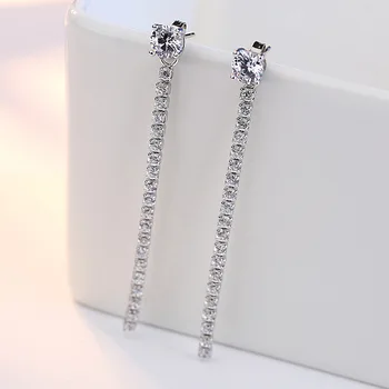 925 sterling silver fashion sijoče kristalno pearl nakit ženske'stud uhani darilo debelo Anti alergijo poceni