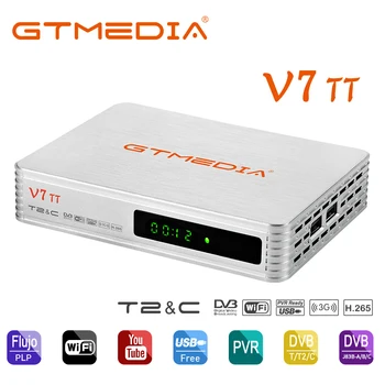 NOVO Gtmedia V7 TT 1080P Full HD DVB-T/T2/DVB-C/J. 83B Podporo H. 265 HEVC/10bit 4G dongle USB WiFi Kopenskih kabelska TV sprejemnik