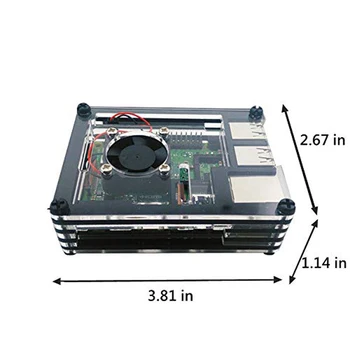 Za Raspberry Pi 3 4 Case 9 Plasti Akril Polje Primeru Lupini Kritje Komplet Z Hladilni Ventilator Za Raspberry Pi 4 3 Model B 3B Plus Primeru